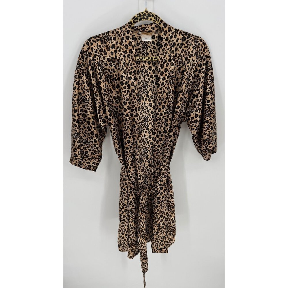 Women's Inner Most Kimono Robe Nightgown Leopard Print Size Small